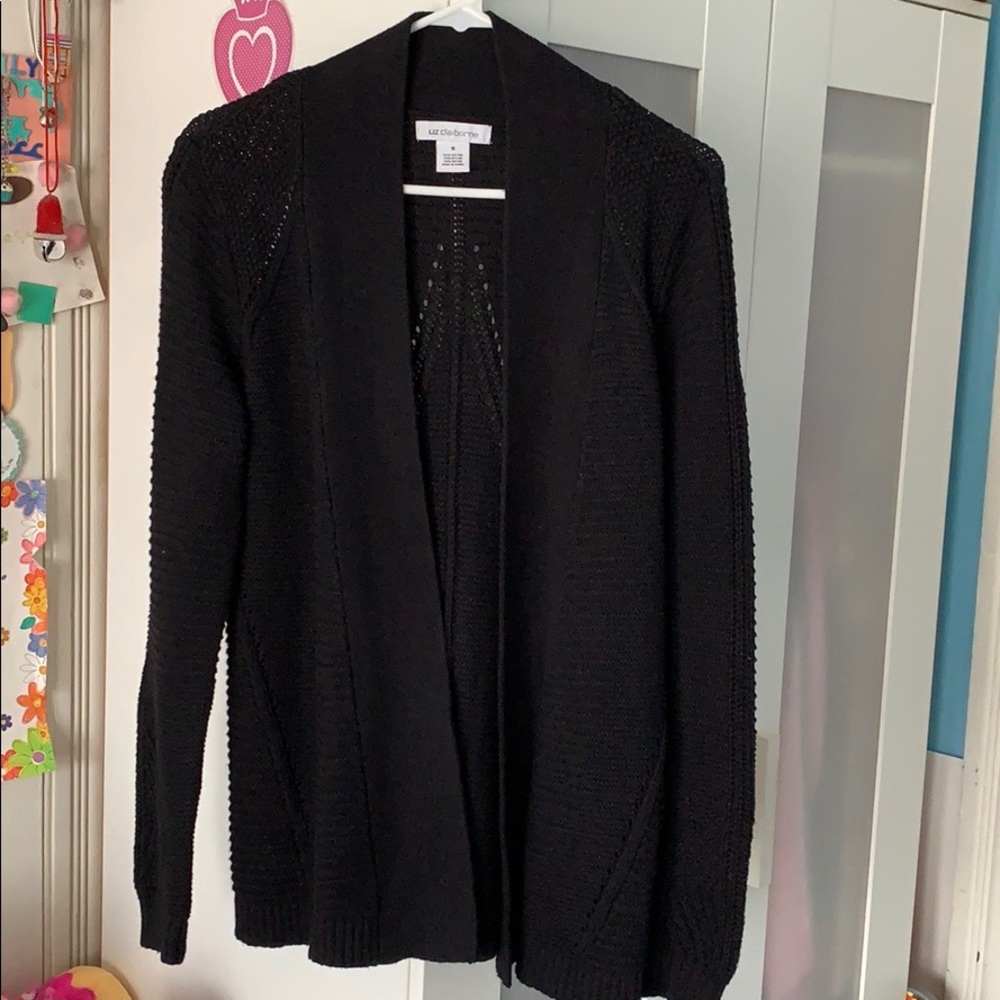 Liz Claiborne black open knitted cardigan